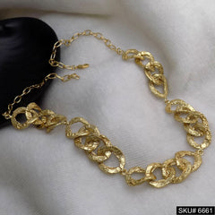 18K Gold Plated Texture Link Chain