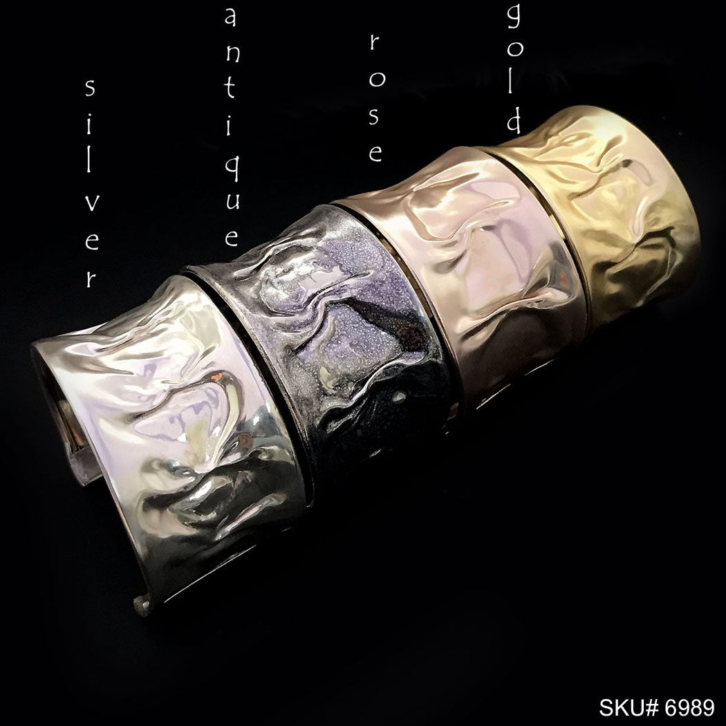 Gold Plated Hammered Simple Design of Cuff SKU6989