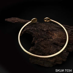 Gold Plated Plain Statement Om Sign of Designer Cuff SKU7034