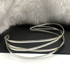 Silver Plated Plain Statement Tangle Wire of Designer Cuff SKU7037