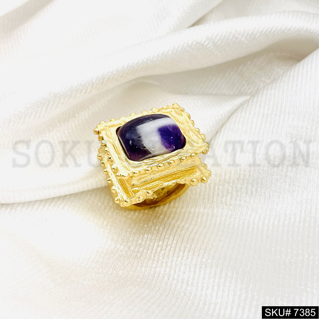Copy of Gold Plated Handmade Multi Gemstone Ring SKU7385