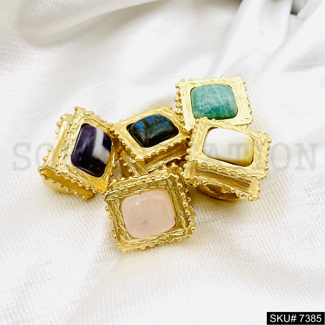 Copy of Gold Plated Handmade Multi Gemstone Ring SKU7385