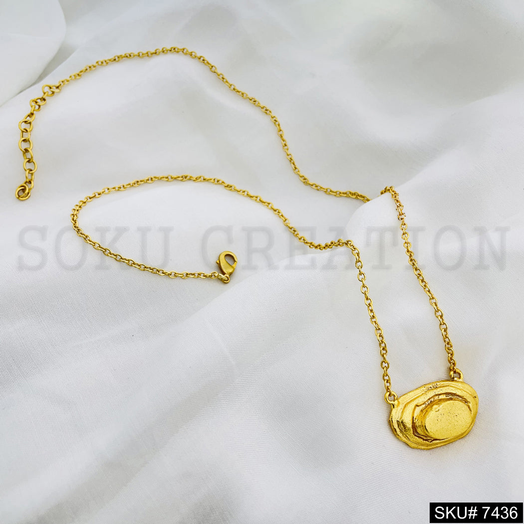 Gold Plated Simple Design of Handmade Chain and  Charm SKU7436