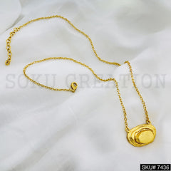 Gold Plated Simple Design of Handmade Chain and  Charm SKU7436