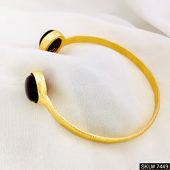 Gold Plated Statement Purple Stone Designer Cuff SKU7449