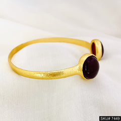 Gold Plated Statement Purple Stone Designer Cuff SKU7449