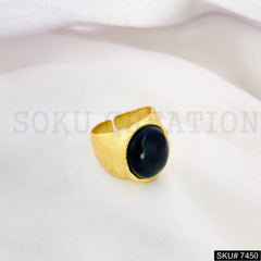 Gold Plated Statement Purple Stone Designer Cuff SKU7450