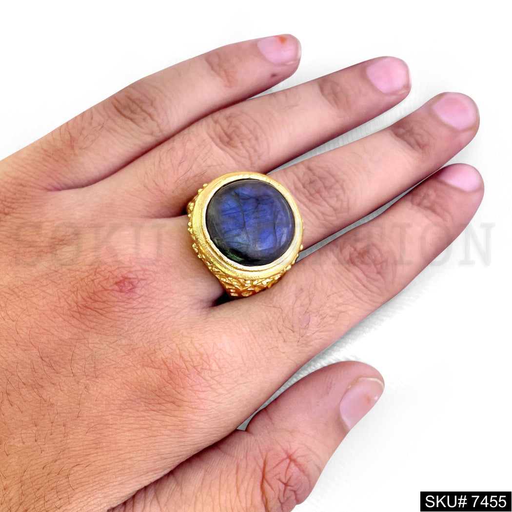Gold Plated Filigree Labradorite Stone Ring SKU7455