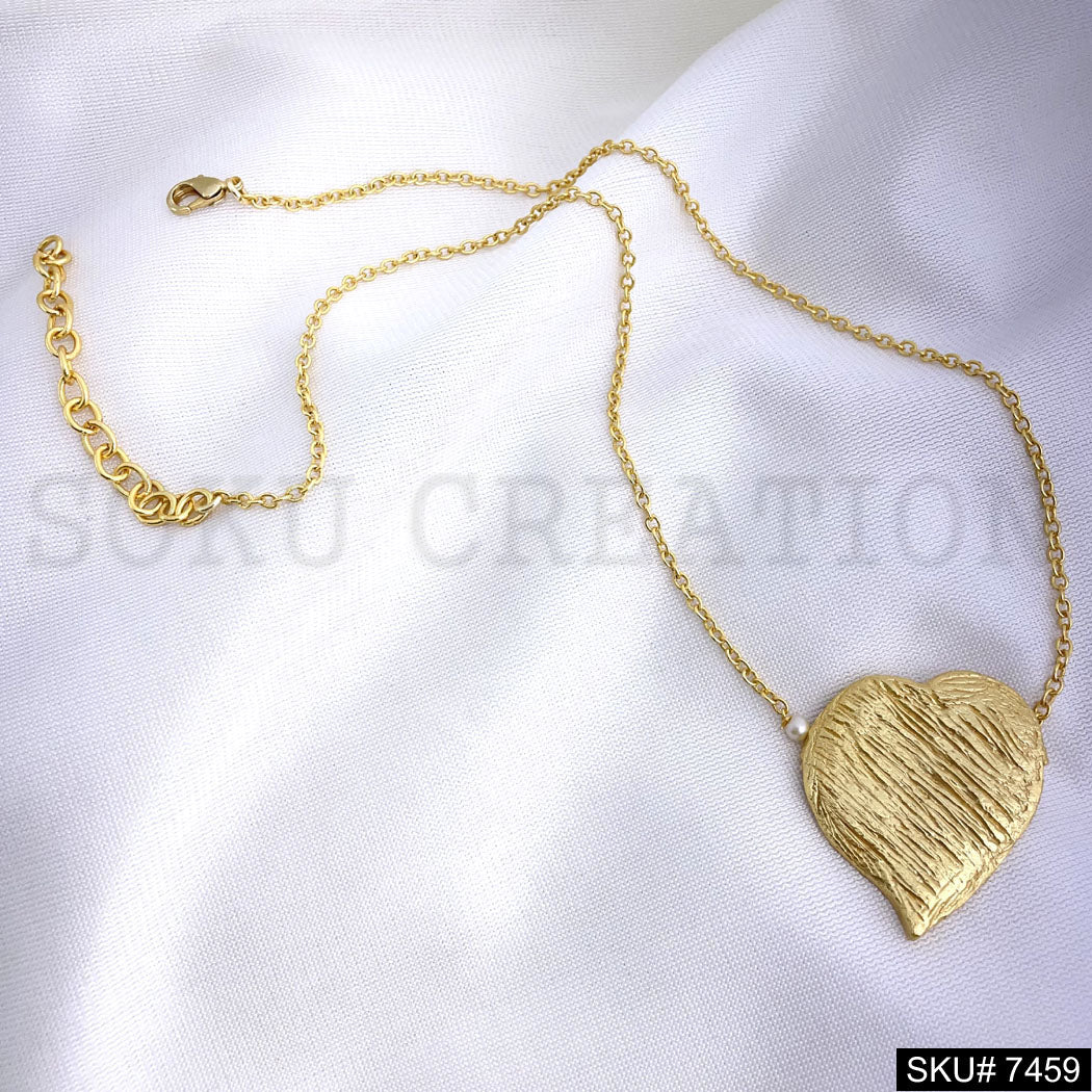 Gold Plated Heart Style Handmade Charm With Chain SKU7459