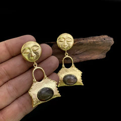 Goddess Face Drop Earring
