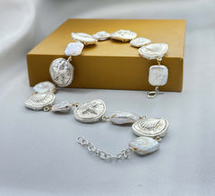 "Ocean Relic – Shell & Starfish Charm Necklace with Baroque Pearls" SOKU#7818