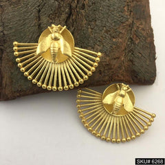 Gold plated Dragon Fly Unique Design Big Stud Earring SKU6268