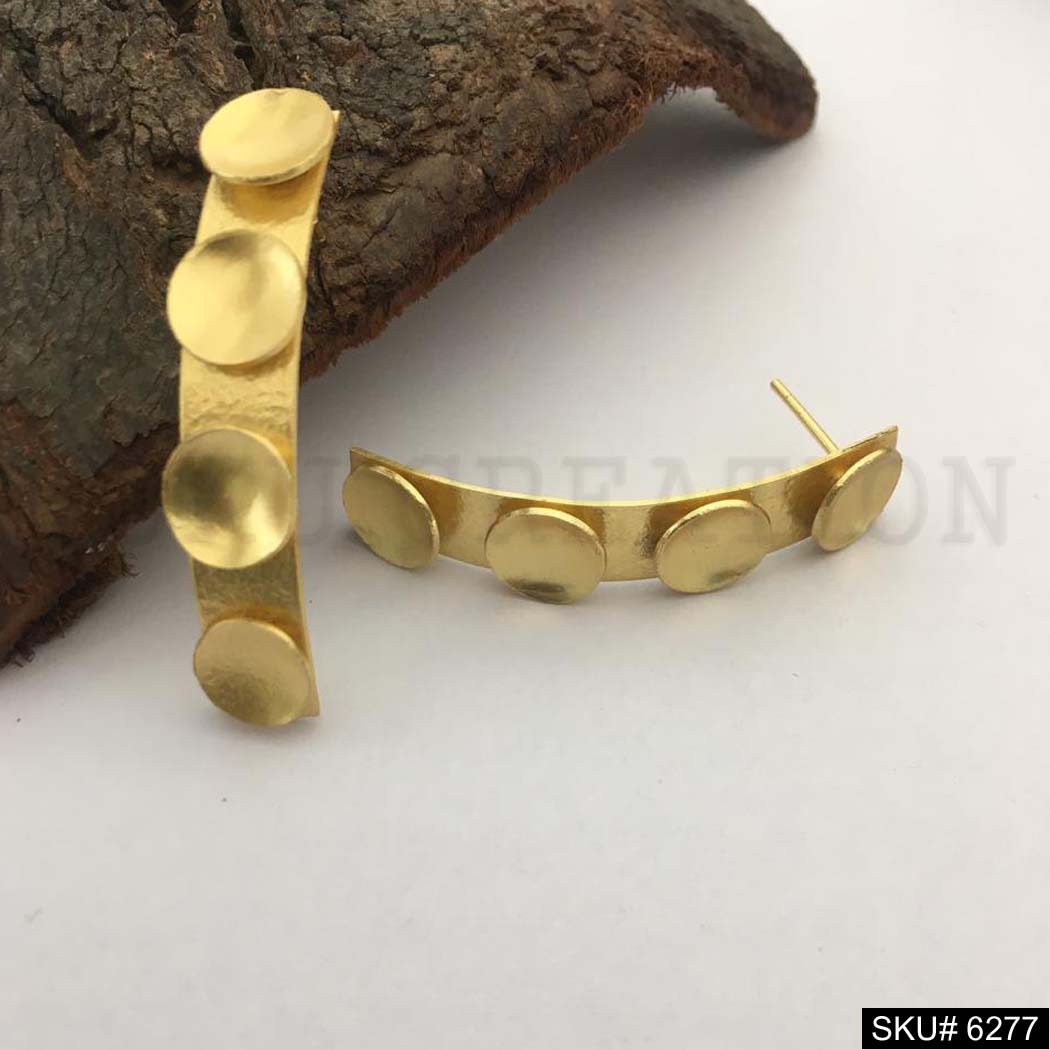 Gold plated Half Loop of Big Stud Earring SKU6277
