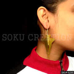 Gold plated Plain Unique design of Ear Wire Earrings SKU6298