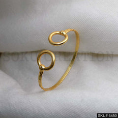 Gold Plated Round Hammered Delicate Design of Cuff SKU6450