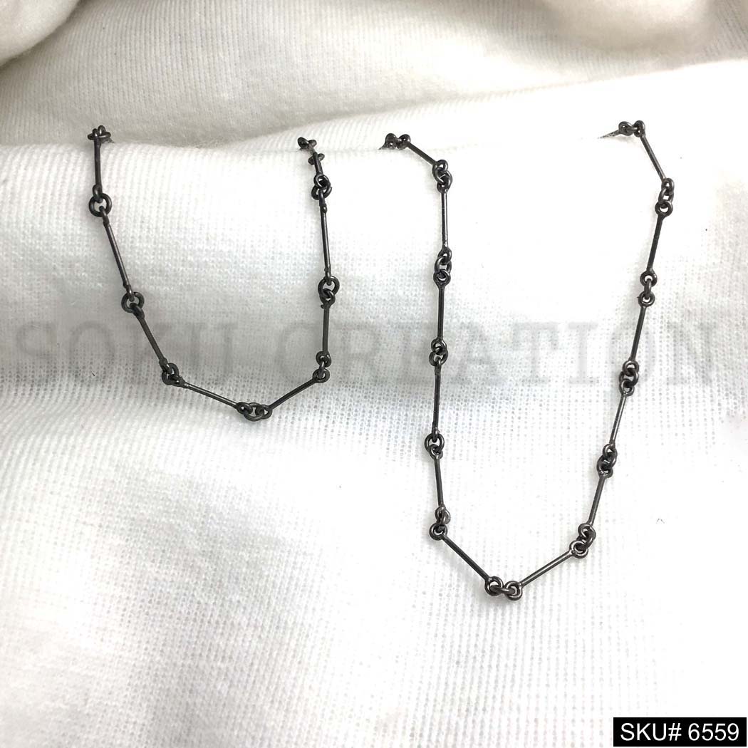 Black Metal plated Plain Chain  SKU6559