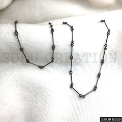 Black Metal plated Plain Chain  SKU6559