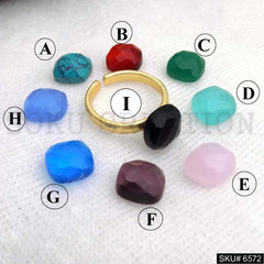 Gold Plated Unique Designer Multi Color Gemstone Adjustable Handmade Ring SKU6572