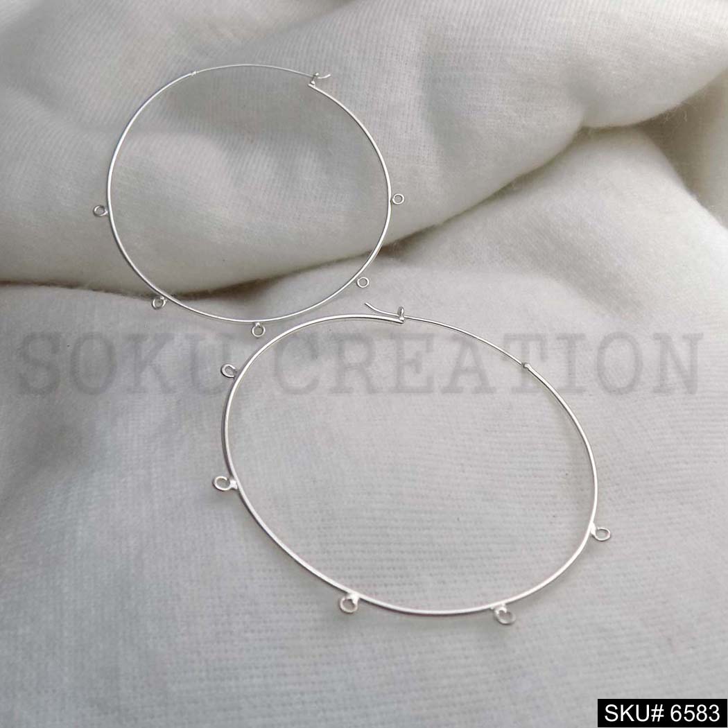 Gold plated Beads Stone Big Hoops Earring SKU6583