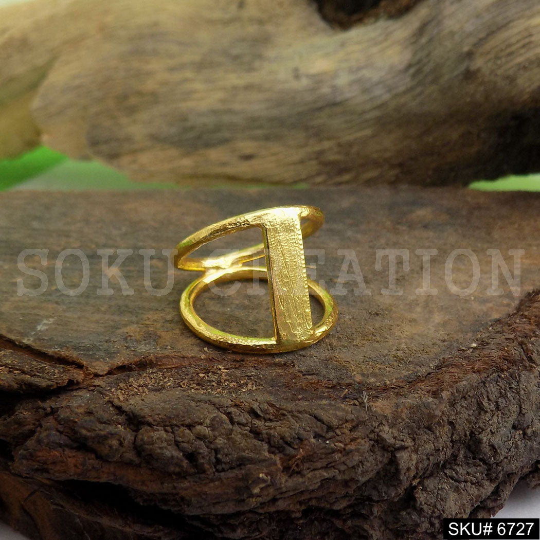 Gold Plated Unique Statement Plain Designer Handmade Ring SKU6727