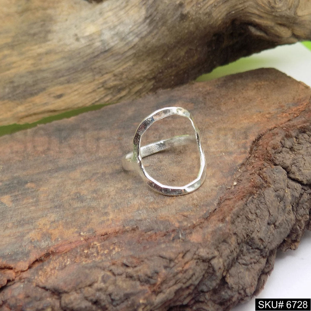 Silver Plated Unique Statement Plain Designer Handmade Ring SKU6728