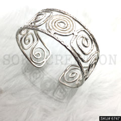 Gold Plated Spiral Round Shape Design of Unique Cuff SKU6747