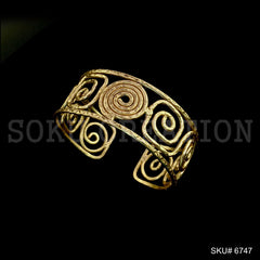 Gold Plated Spiral Round Shape Design of Unique Cuff SKU6747