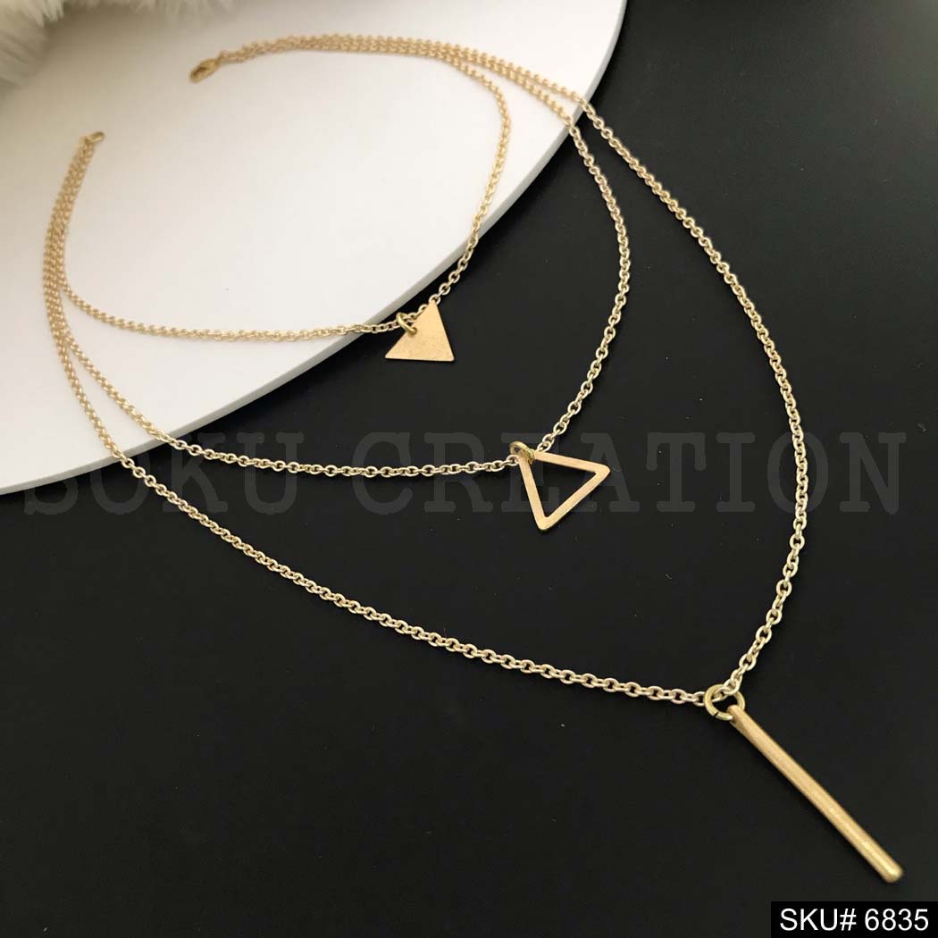 Gold Plated Multi Layer with Charms Necklace SKU6835