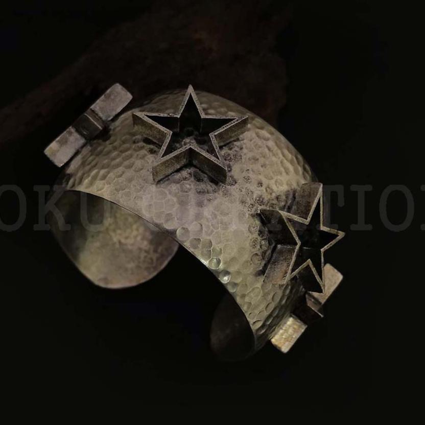 Silver Plated Statement Rounded With Star Design of Cuff SKU6959