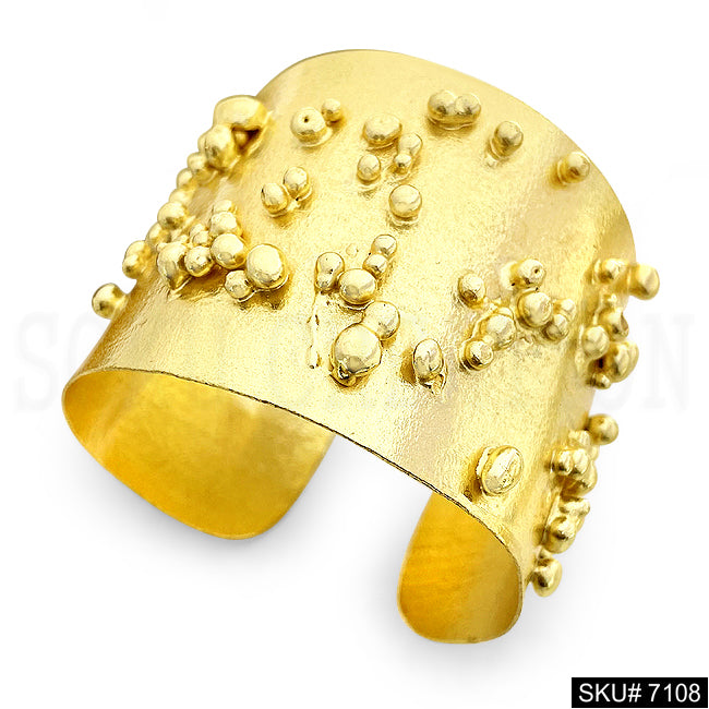 Gold Plated Plain Doted Unique Designer Cuff SKU7108