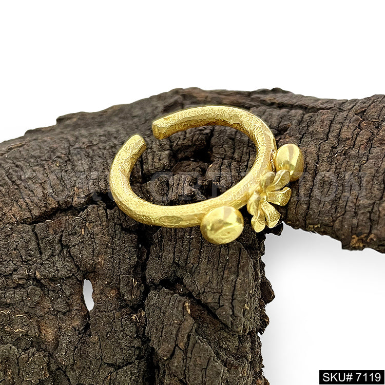 Gold Plated Unique Gold Doted Flower Adjustable Handmade Ring SKU7119