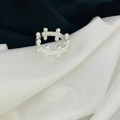 Silver plated adjustable band Ring SKU7320