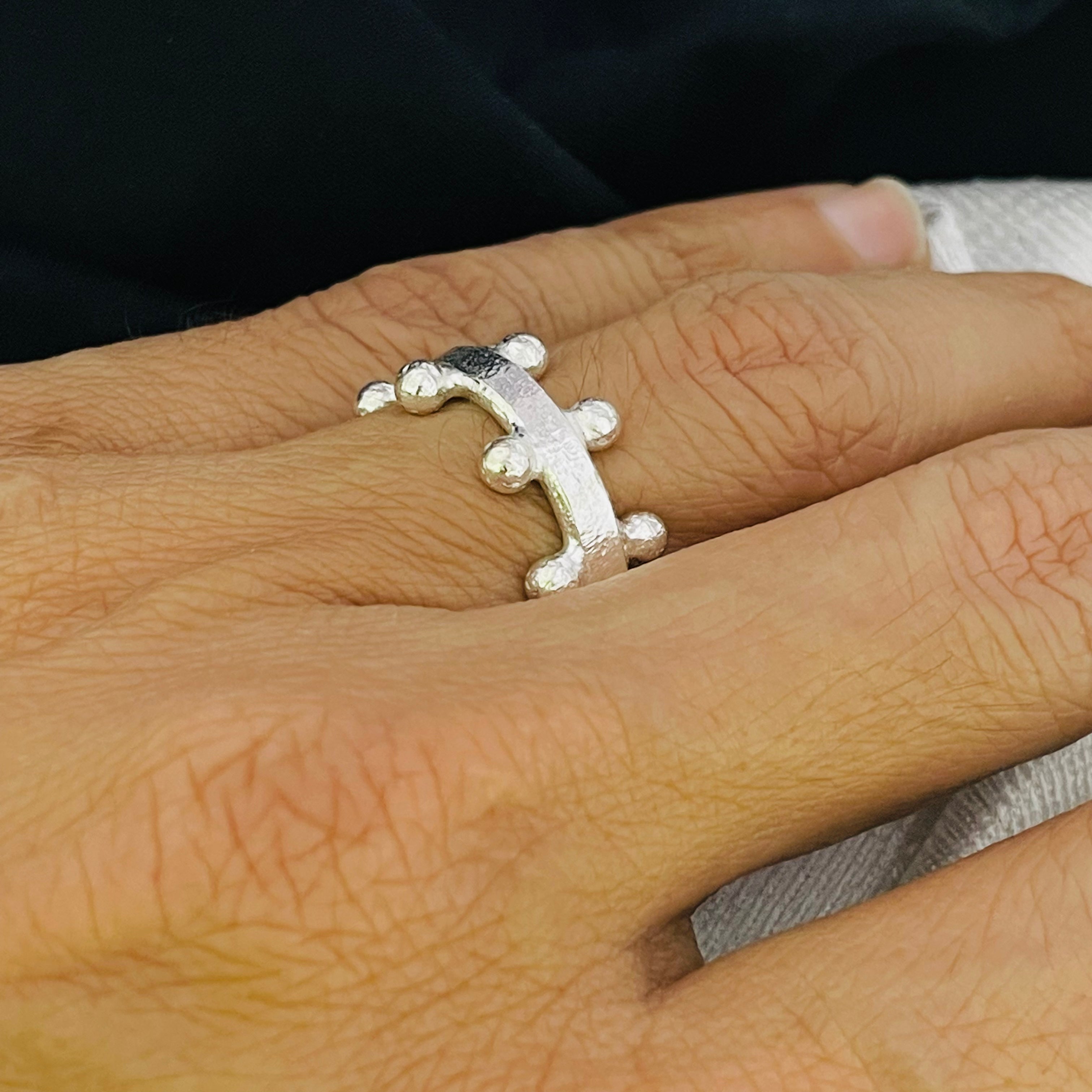 Silver plated adjustable band Ring SKU7320