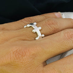 Silver plated adjustable band Ring SKU7320