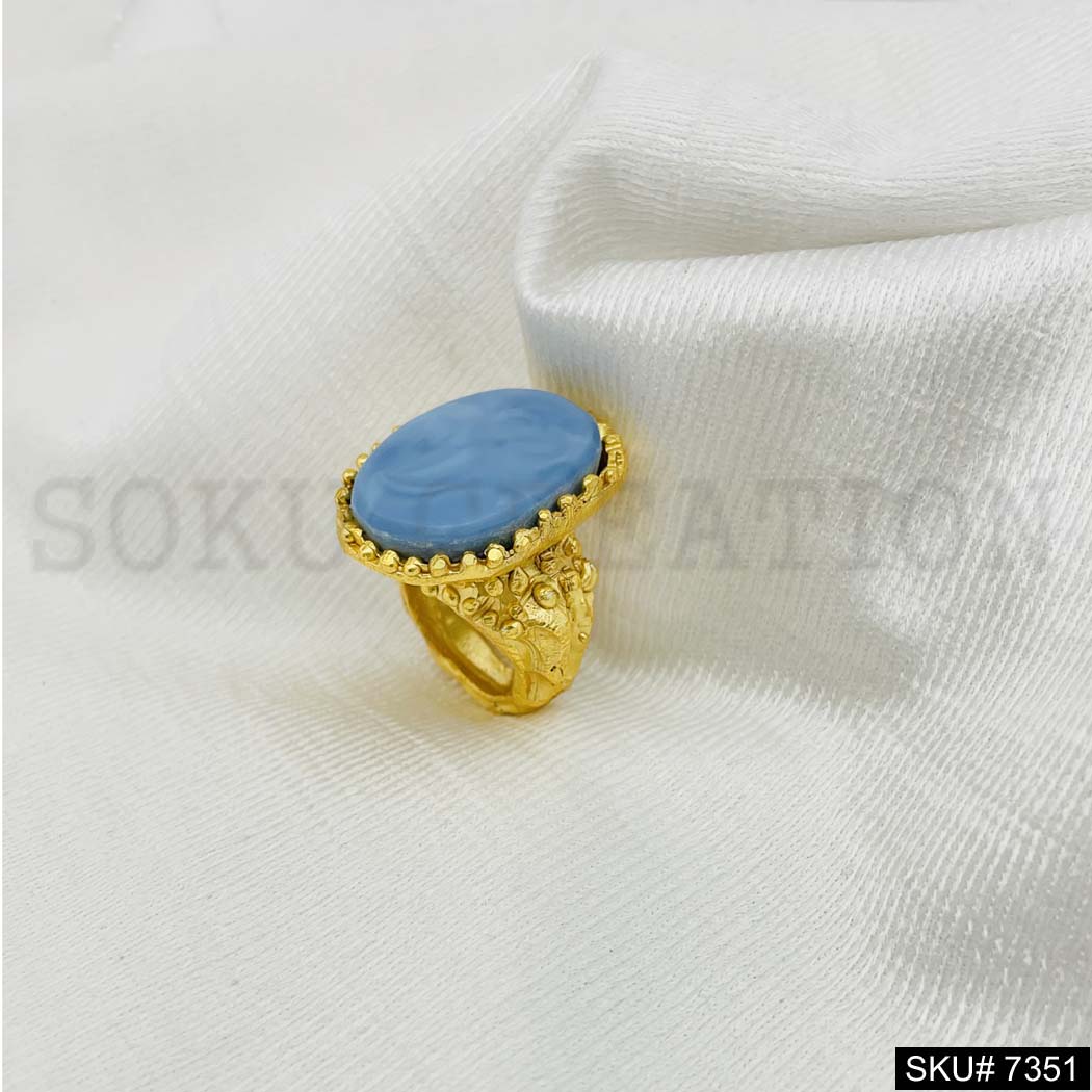 Gold Rose and Silver Plated Ring Gemstone Ring SKU7351