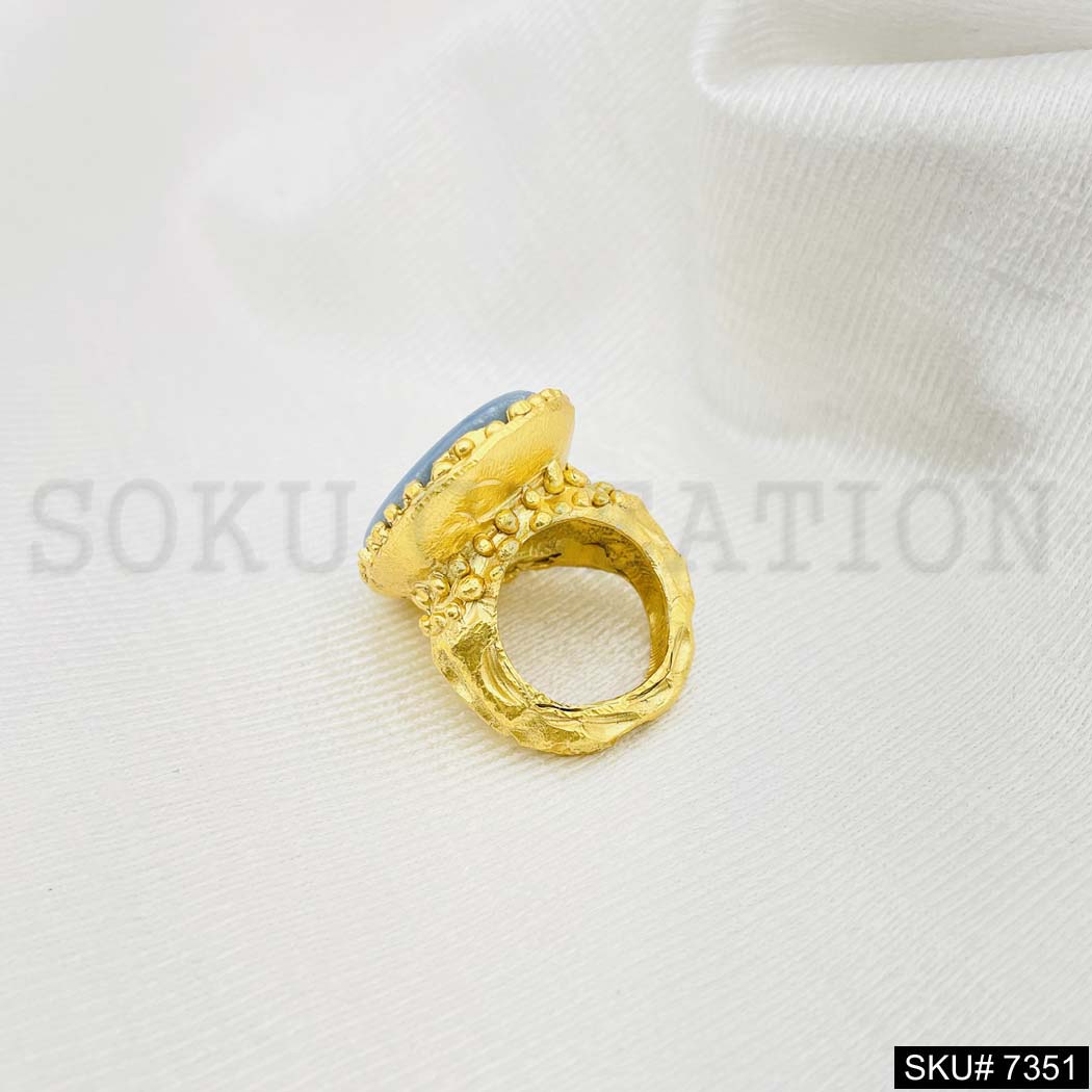 Gold Rose and Silver Plated Ring Gemstone Ring SKU7351