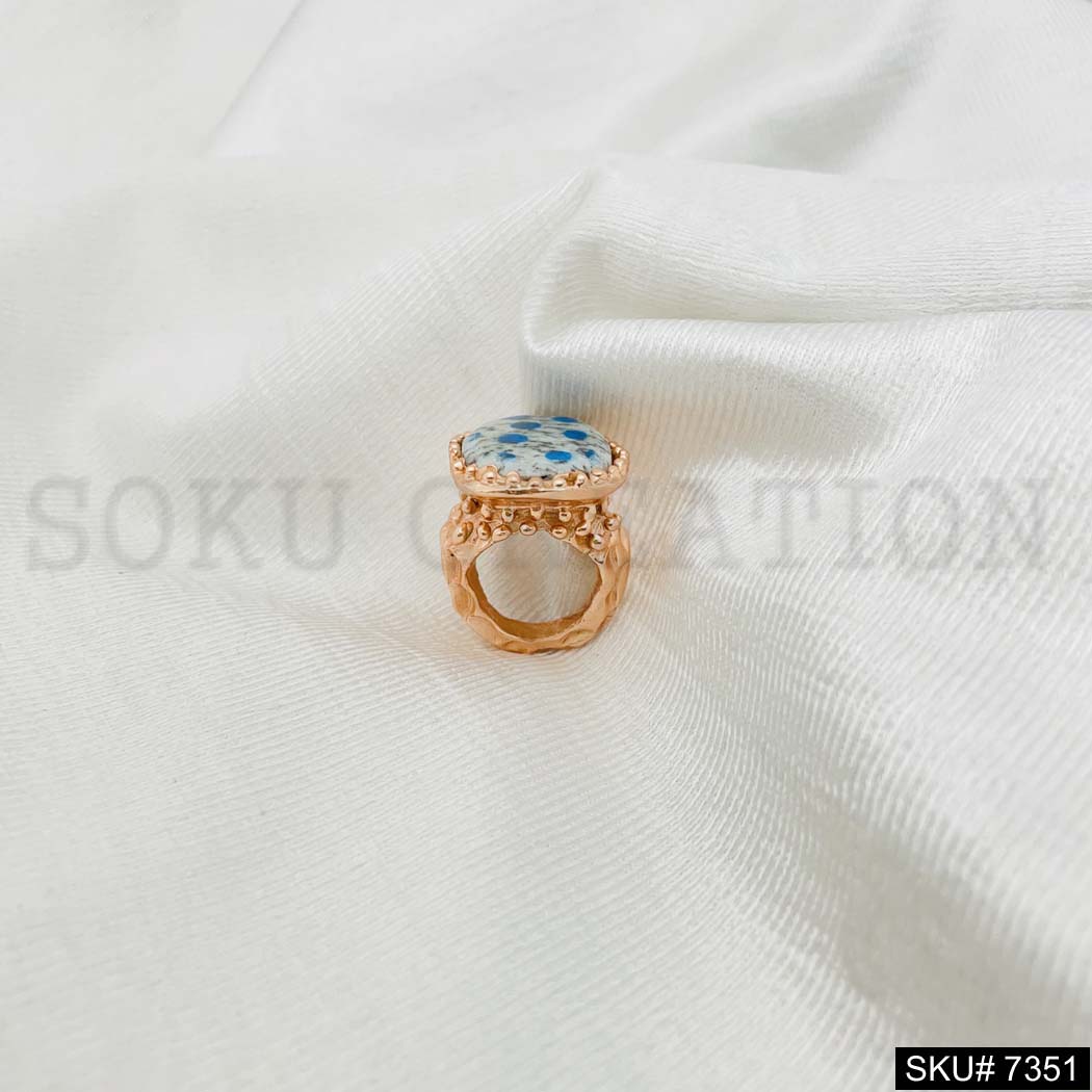 Gold Rose and Silver Plated Ring Gemstone Ring SKU7351