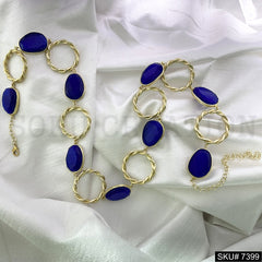 Gold plated  gemstone Necklace SKU7399