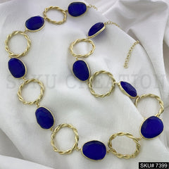 Gold plated  gemstone Necklace SKU7399